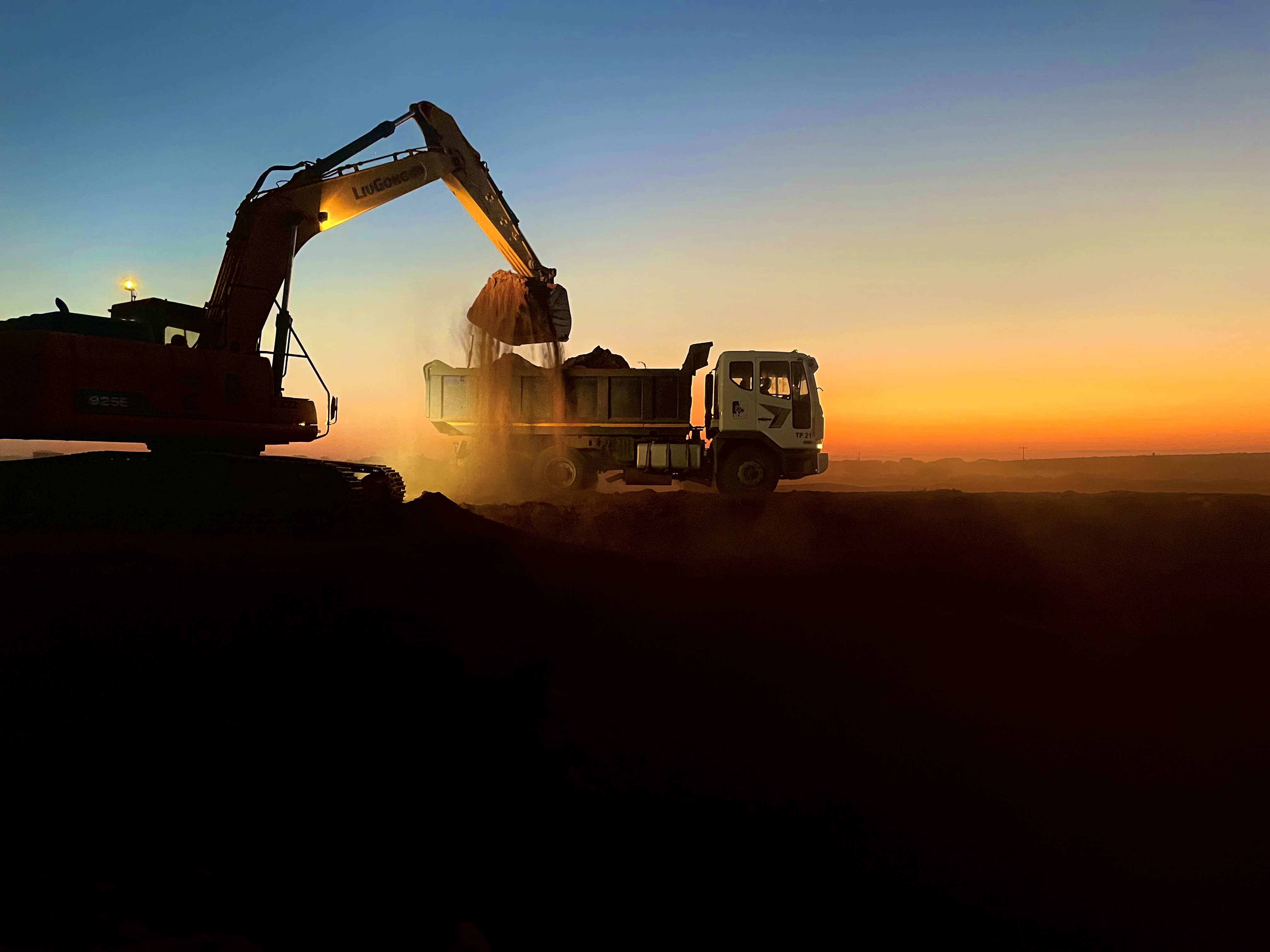 Excavator and Tipper